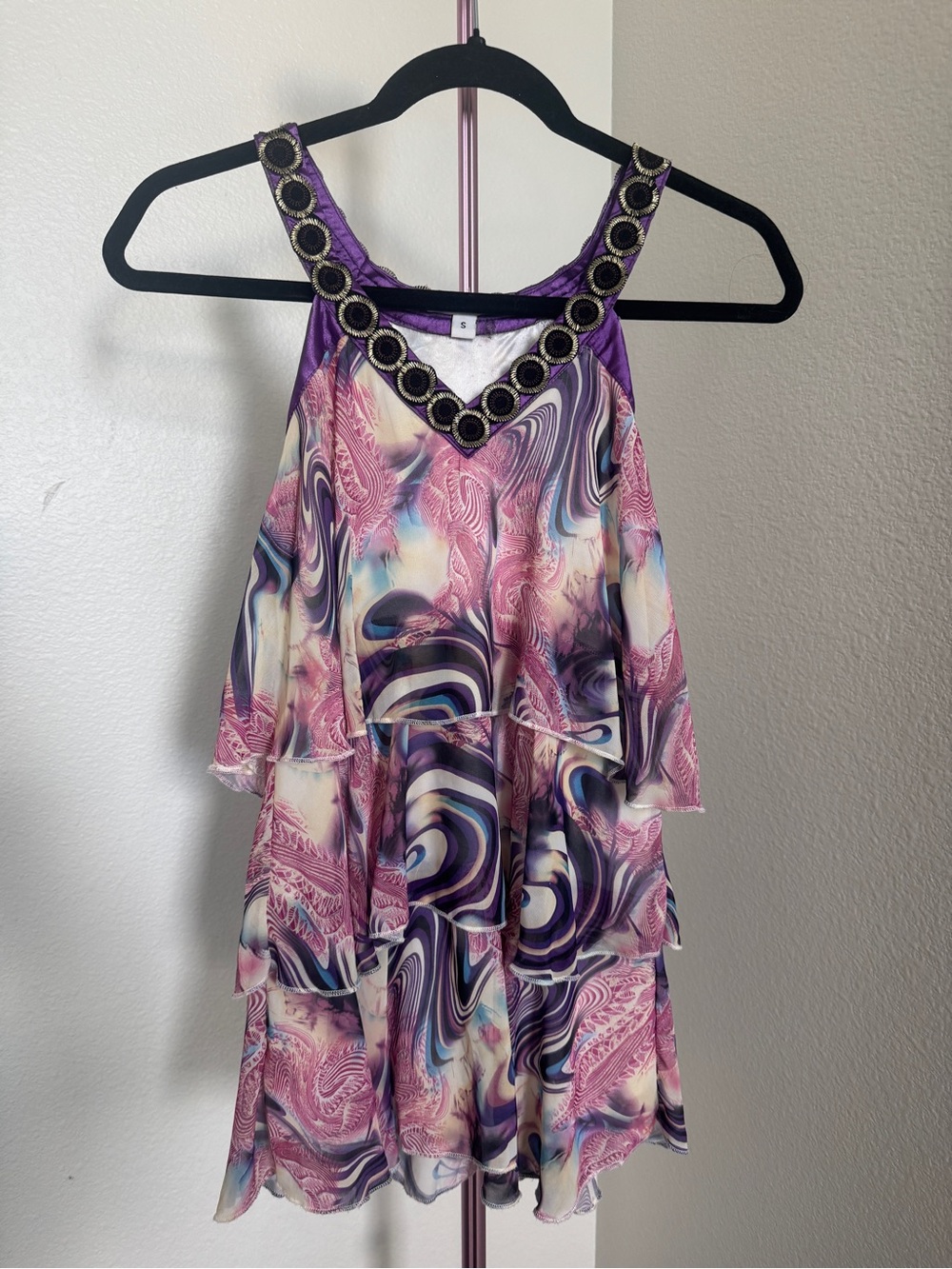 Vintage gioia fashion flowy top — pink and purple size small